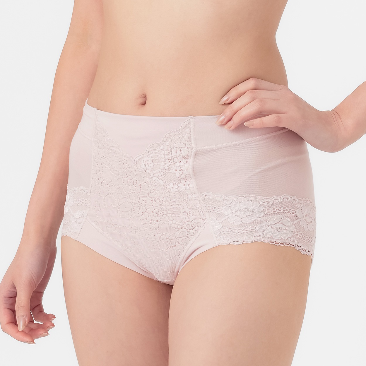 fukuske 満足ショーツ 集中美腹メイク（やや深ばきタイプ） レディス(ウスピンク-M)