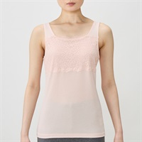 COOL 胸元レース付 タンクトップ レディス トップバリュ PEACE FIT(ピースフィット)(Ａウスアカ-S)