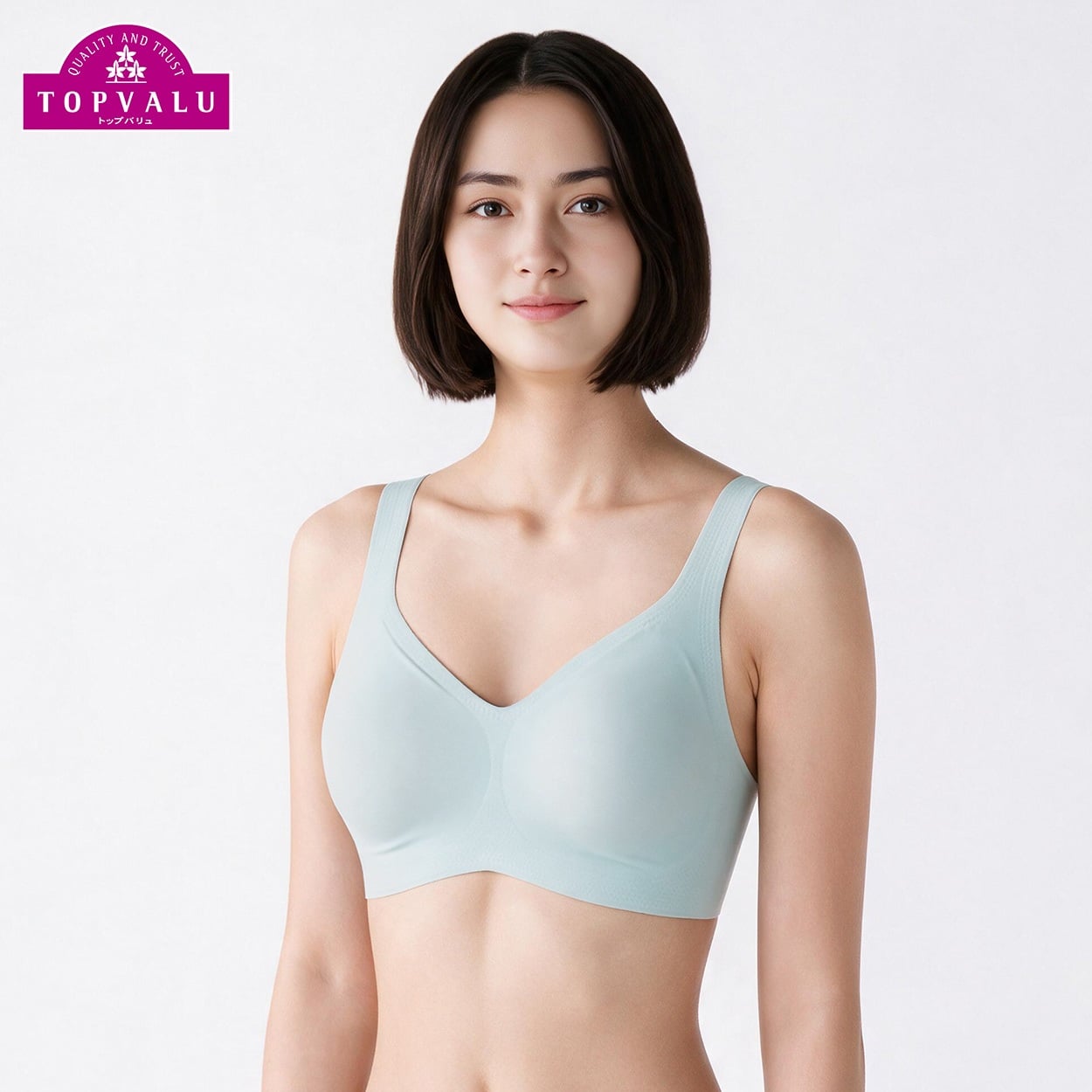 ひびきにくい ハーフトップブラジャータイプ レディス トップバリュ Mirai Beauty(ミライビューティ)(Ａウスミドリ-M)