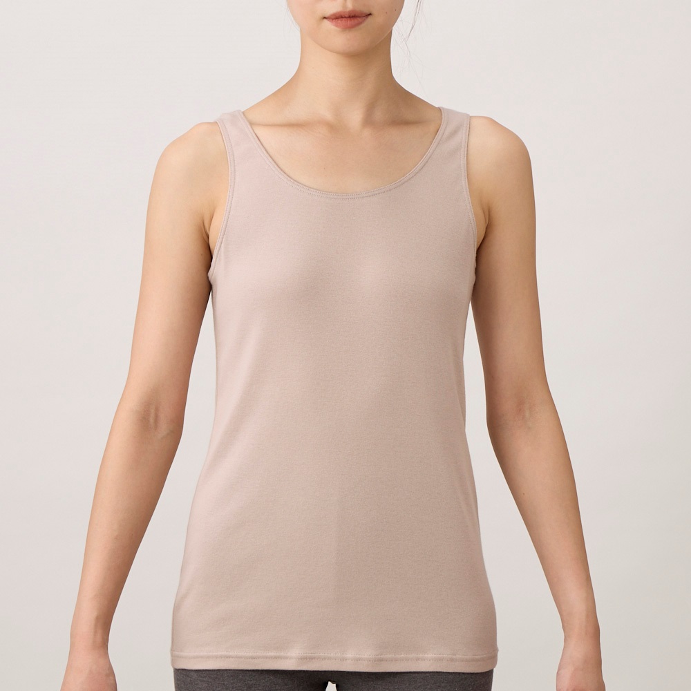 WARMコットン タンクトップ レディス トップバリュ PEACE FIT(ピースフィット)(ベ－ジュ-M)