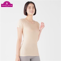 WARMコットン 3分袖 レディス トップバリュ PEACE FIT(ピースフィット)(ウスベ－ジュ-S)