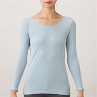 WARMコットン 8分袖 レディス トップバリュ PEACE FIT(ピースフィット)(ウスアオ-S)
