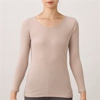 WARMコットン 8分袖 レディス トップバリュ PEACE FIT(ピースフィット)(ベ－ジュ-S)