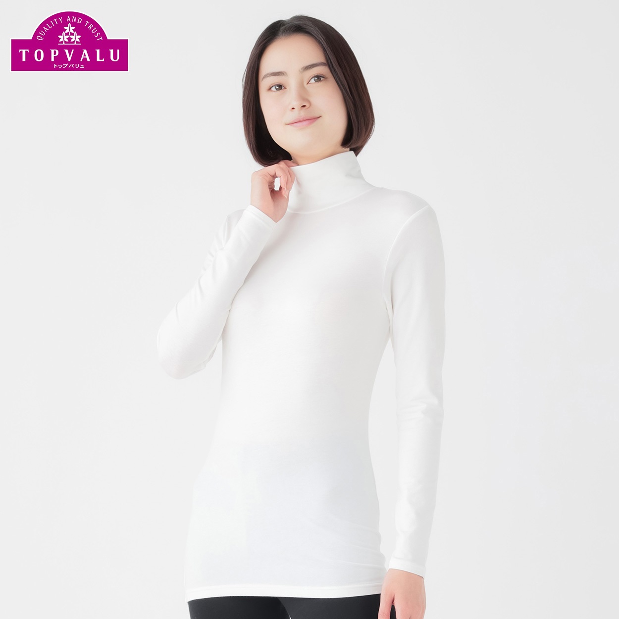 WARMコットン 長袖タートルネック レディス トップバリュ PEACE FIT(ピースフィット)(オフ-XL)