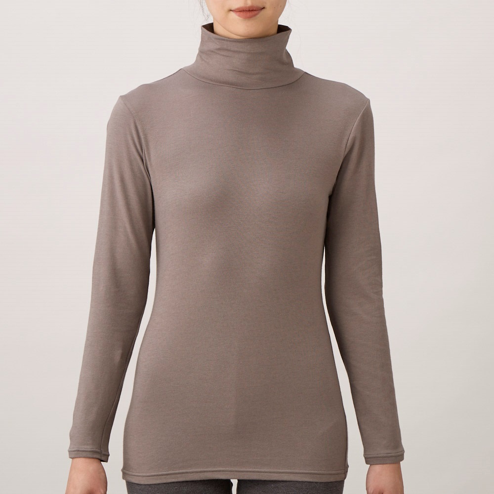 WARMコットン 長袖タートルネック レディス トップバリュ PEACE FIT(ピースフィット)(コイチャ-XL)