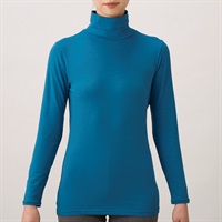 WARMコットン 長袖タートルネック レディス トップバリュ PEACE FIT(ピースフィット)(アオ-M)