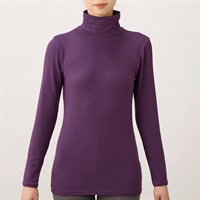 WARMコットン 長袖タートルネック レディス トップバリュ PEACE FIT(ピースフィット)(ムラサキ-M)