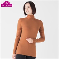WARMコットン 長袖タートルネック レディス トップバリュ PEACE FIT(ピースフィット)(チャ-M)