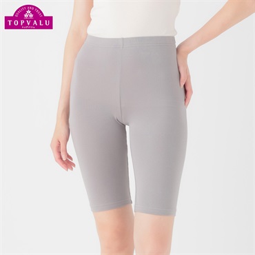 WARMコットン 5分丈ボトム レディス トップバリュ PEACE FIT(ピースフィット)(グレー-S)