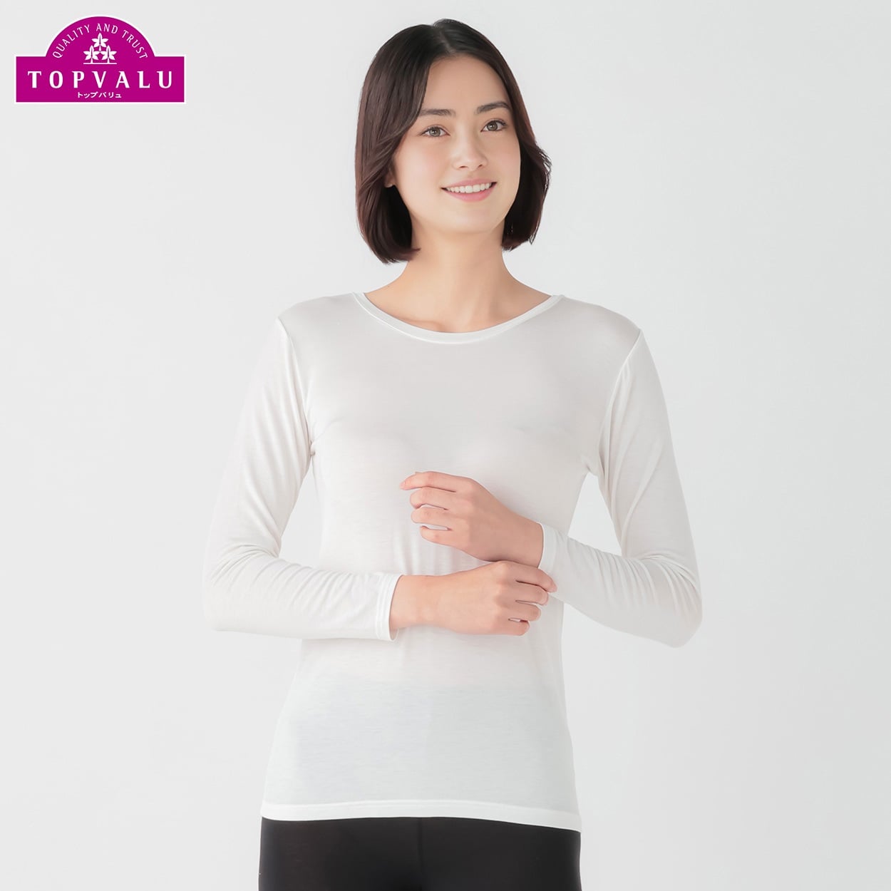 WARM 長袖Tシャツ レディス トップバリュ PEACE FIT(ピースフィット)(オフ-L)