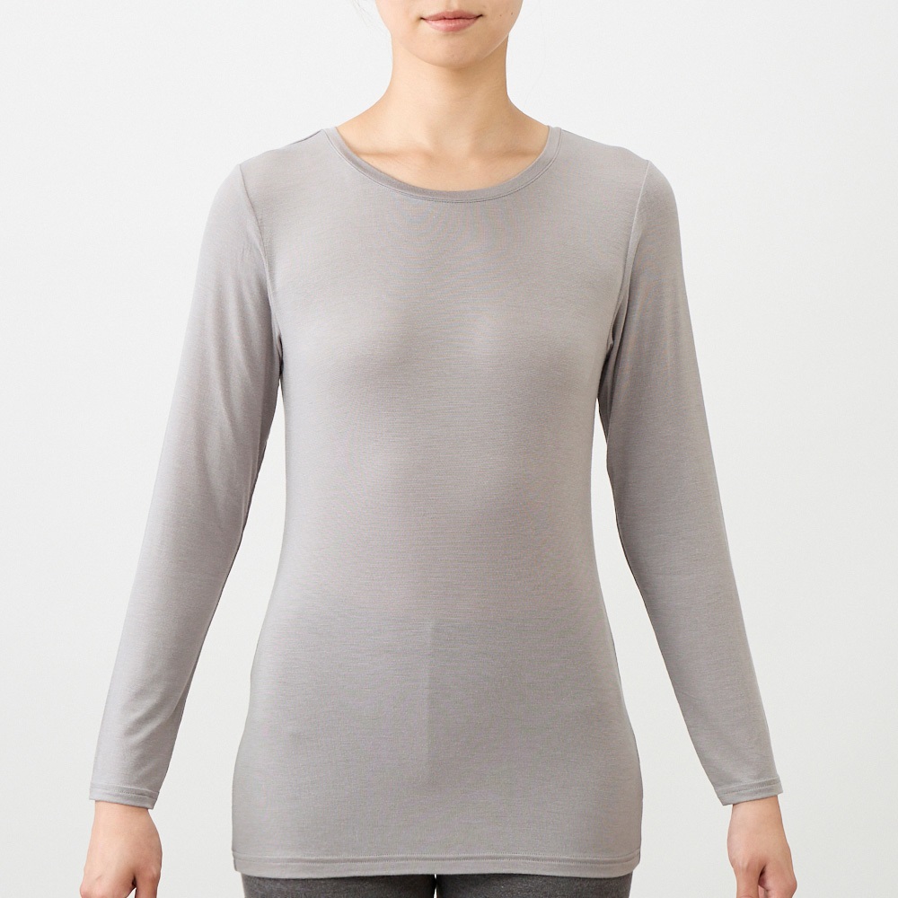 WARM 長袖Tシャツ レディス トップバリュ PEACE FIT(ピースフィット)(グレー-M)