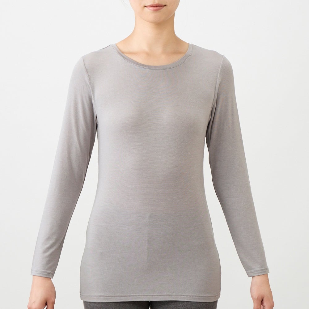 WARM 長袖Tシャツ レディス トップバリュ PEACE FIT(ピースフィット)(グレー-2XL)