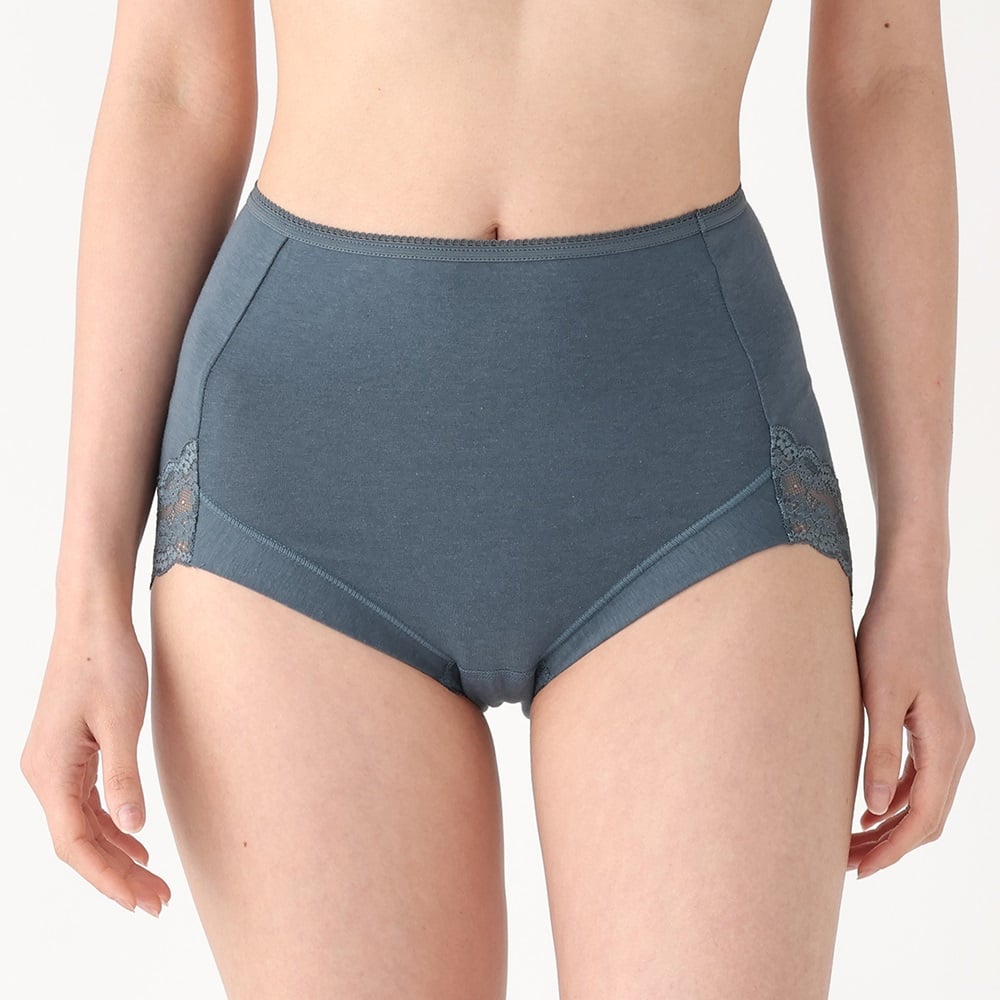 fukuske ひびきにくく美尻ライン おしりをキレイに包み込む 2枚組ショーツ【深ばきタイプ】 レディス(コイミドリ-M)