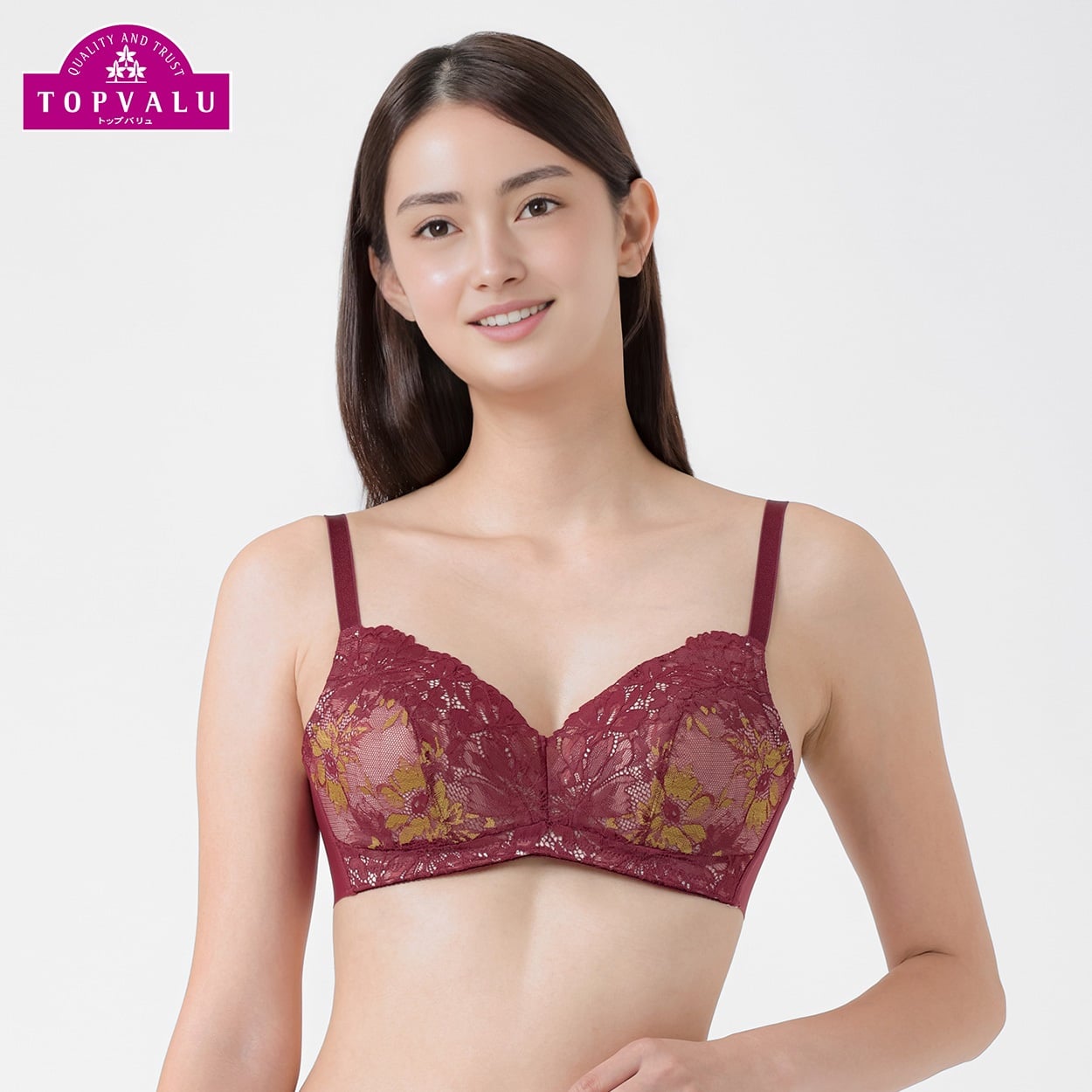 ホールドフィットノンワイヤーブラ（レース） レディス トップバリュ Mirai Beauty(ミライビューティ)(コイアカ-C70)
