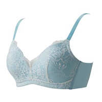 ホールドフィットノンワイヤーブラ（レース）   レディス トップバリュ Mirai Beauty(ミライビューティ)(アオ-A65)