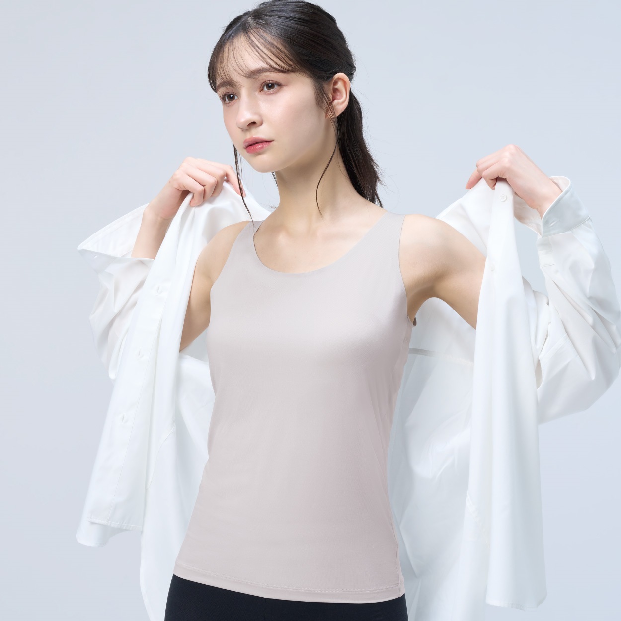 SilkyFACT シームレスタイプ タンクトップ レディス トップバリュ PEACE FIT(ピースフィット) (hk)(ウスグレー-L)