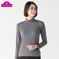 SilkyFACT UV対策 長袖ハイネックシャツ レディス トップバリュ PEACE FIT(ピースフィット)(チャコ－ルグレ－-S)