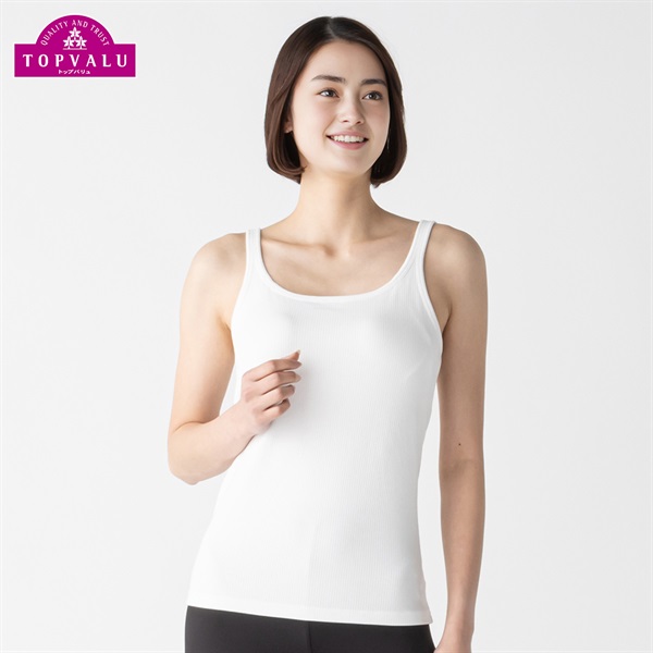 SilkyFACTコットン モールドカップ付 タンクトップ レディス トップバリュ PEACE FIT(ピースフィット)(オフ-S)