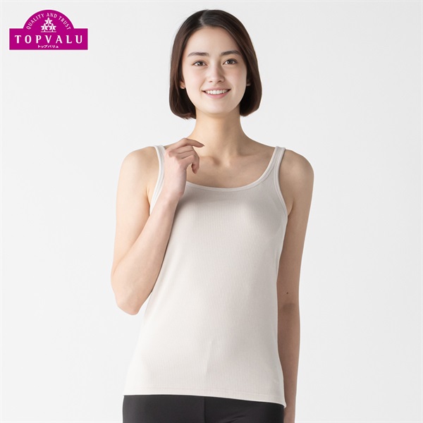 SilkyFACTコットン モールドカップ付 タンクトップ レディス トップバリュ PEACE FIT(ピースフィット)(Ａウスベ－ジュ-M)