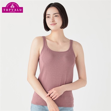 SilkyFACTコットン モールドカップ付 タンクトップ レディス トップバリュ PEACE FIT(ピースフィット)(Ａコイアカ-M)