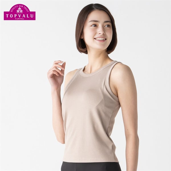 SilkyFACTコットン モールドカップ付 アメリカンスリーブ  レディス トップバリュ PEACE FIT(ピースフィット)(コイベ－ジュ-2XL)