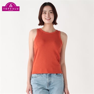SilkyFACTコットン モールドカップ付 アメリカンスリーブ  レディス トップバリュ PEACE FIT(ピースフィット)(アカ-2XL)