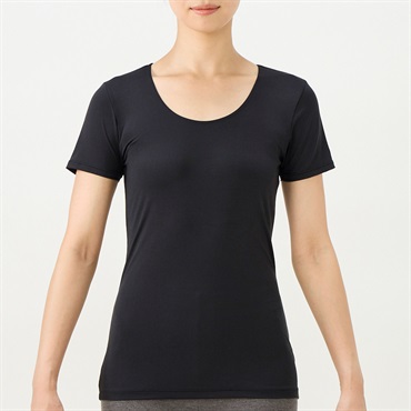 SilkyFACT×ピップエレキバン ３分袖 ６粒（背面）・１枚入 レディス トップバリュ PEACE FIT(ピースフィット)(クロ-M)