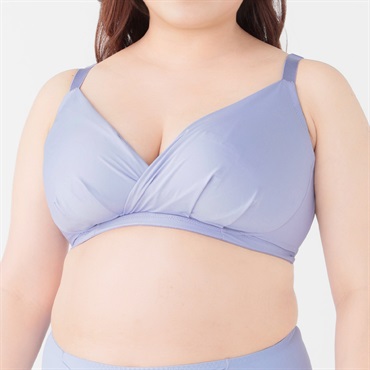 ぽちゃラクすっきりノンワイヤーブラ 2XL～4XLサイズ レディス トップバリュ Mirai Beauty(ミライビューティ)(ウスアオ-2XL)