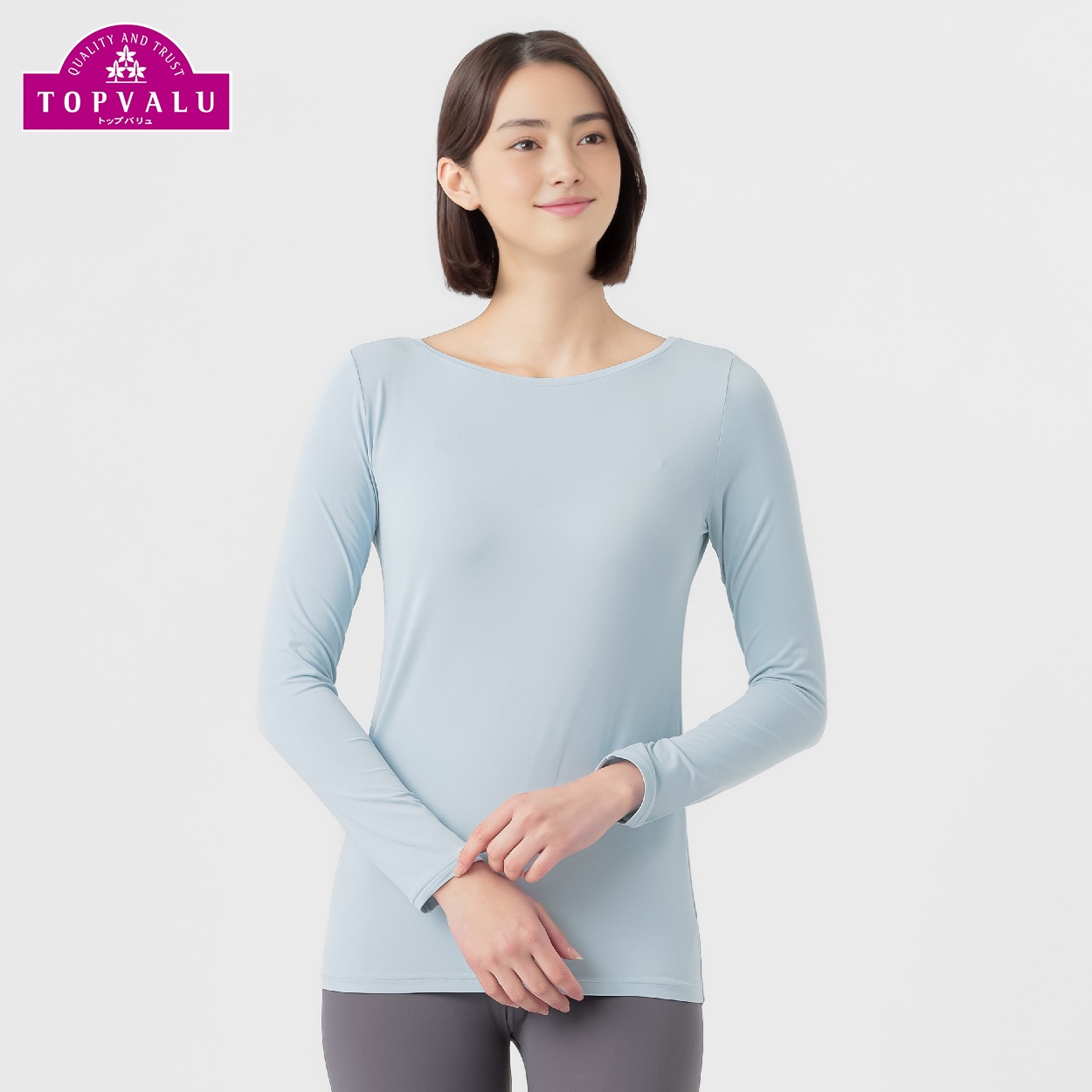 SilkyFACT UV対策長袖Tシャツ レディス トップバリュ PEACE FIT(ピースフィット)(Ａウスアオ-M)