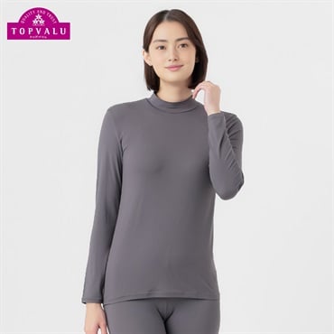 SilkyFACT UV対策ハイネックシャツ レディス トップバリュ PEACE FIT(ピースフィット)(チャコ－ルグレ－-S)