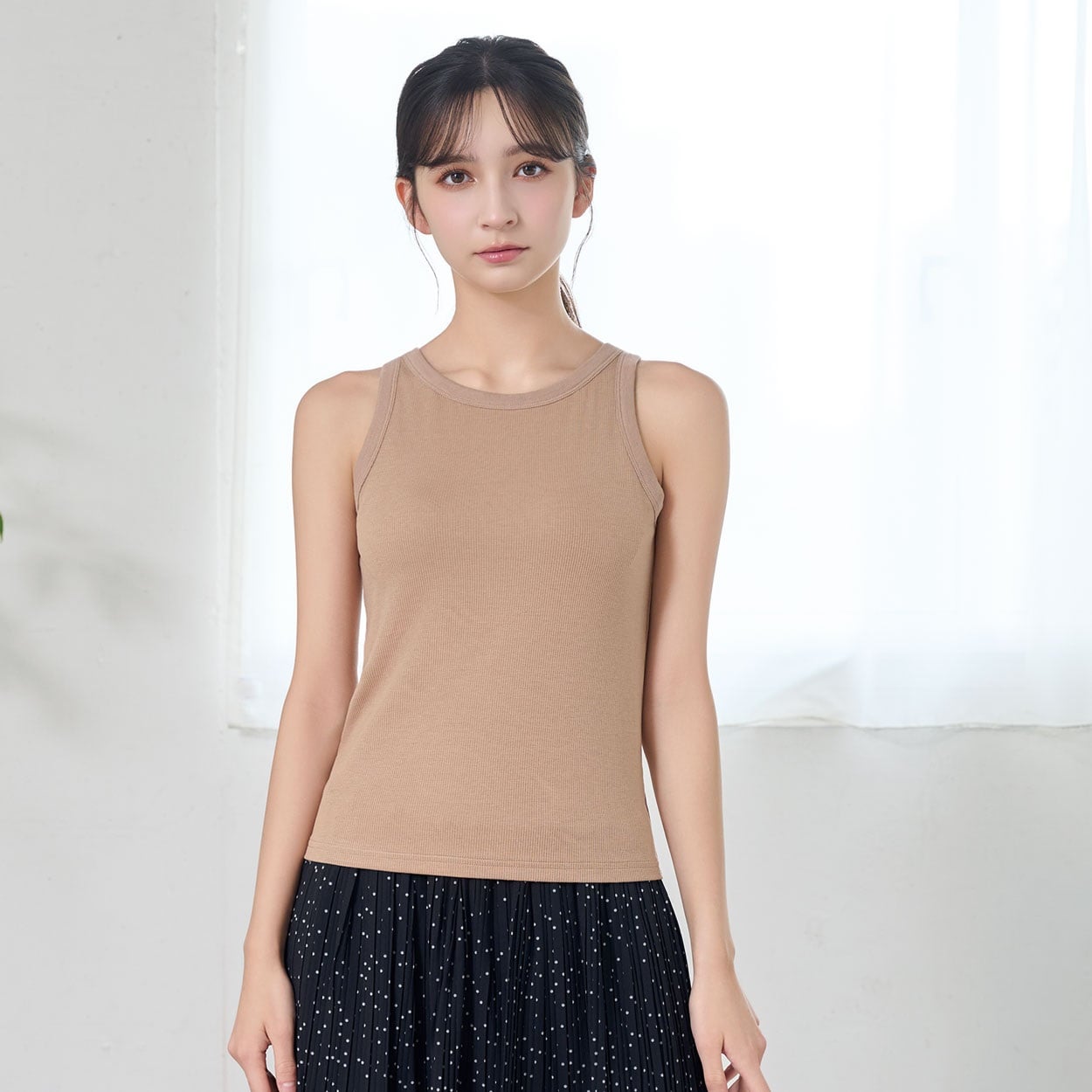 SilkyFACTCOTTON モールドカップ付 アメリカンスリーブ レディス トップバリュ PEACE FIT(ピースフィット)(ウスチャ-M)