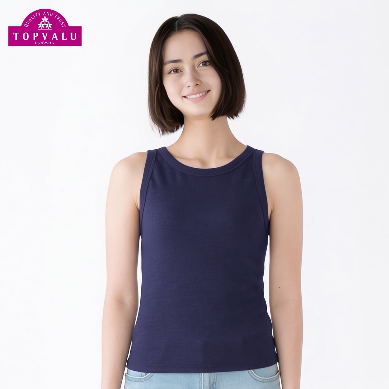 SilkyFACTCOTTON モールドカップ付 アメリカンスリーブ レディス トップバリュ PEACE FIT(ピースフィット)(コイアオ-M)