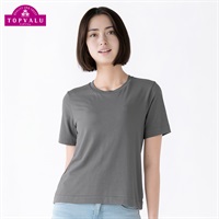 SilkyFACTコットン モールドカップ付半袖Tシャツ レディス トップバリュ PEACE FIT(ピースフィット)(チャコ－ルグレ－-S)