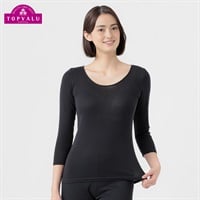 COOLコットン ７分袖 レディス トップバリュ PEACE FIT(ピースフィット)(クロ-S)