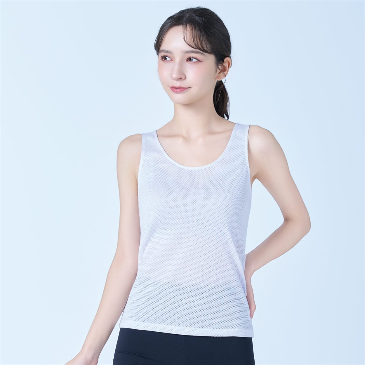 COOLコットンメッシュタンクトップ レディス トップバリュ PEACE FIT(ピースフィット)(ウスアオ-M)