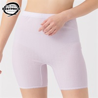 快適設計 肌当たり軽減 麻入り３分丈 レディス トップバリュ ベストプライス(TOPVALU BESTPRICE)(ウスムラサキ-S)