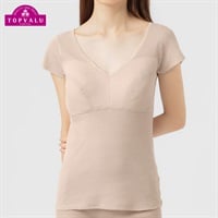 メッシュ カップ付２分袖 レディス(ベ－ジュ-S)