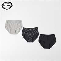 ３Pショーツ花柄 ふつう丈 レディス トップバリュ ベストプライス(TOPVALU BESTPRICE) (hk)(クロ-M)