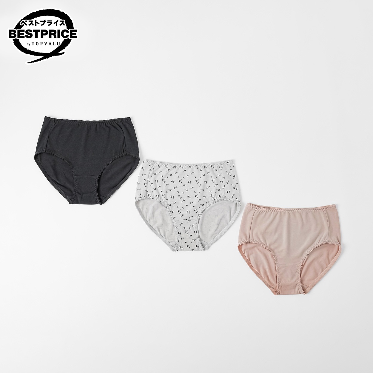 ３Pショーツ花柄 ふつう丈 レディス トップバリュ ベストプライス(TOPVALU BESTPRICE) (hk)(ピンク-XL)