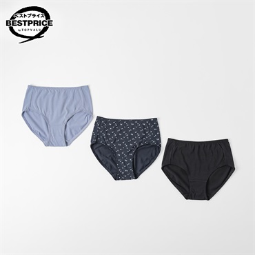 ３Pショーツ花柄 ふつう丈 レディス トップバリュ ベストプライス(TOPVALU BESTPRICE) (hk)(アオ-M)