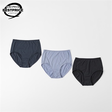 ３Pショーツドット柄 ふかめ丈 レディス トップバリュ ベストプライス(TOPVALU BESTPRICE) (hk)(アオ-M)