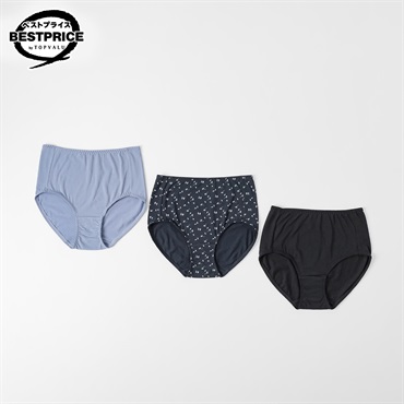 ３Pショーツ花柄 ふかめ丈 レディス トップバリュ ベストプライス(TOPVALU BESTPRICE) (hk)(アオ-M)
