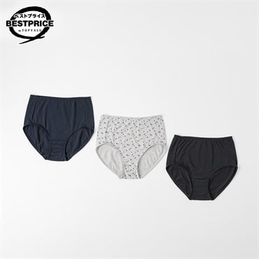 ３Pショーツ花柄 ふかめ丈 レディス トップバリュ ベストプライス(TOPVALU BESTPRICE) (hk)(コイアオ-M)