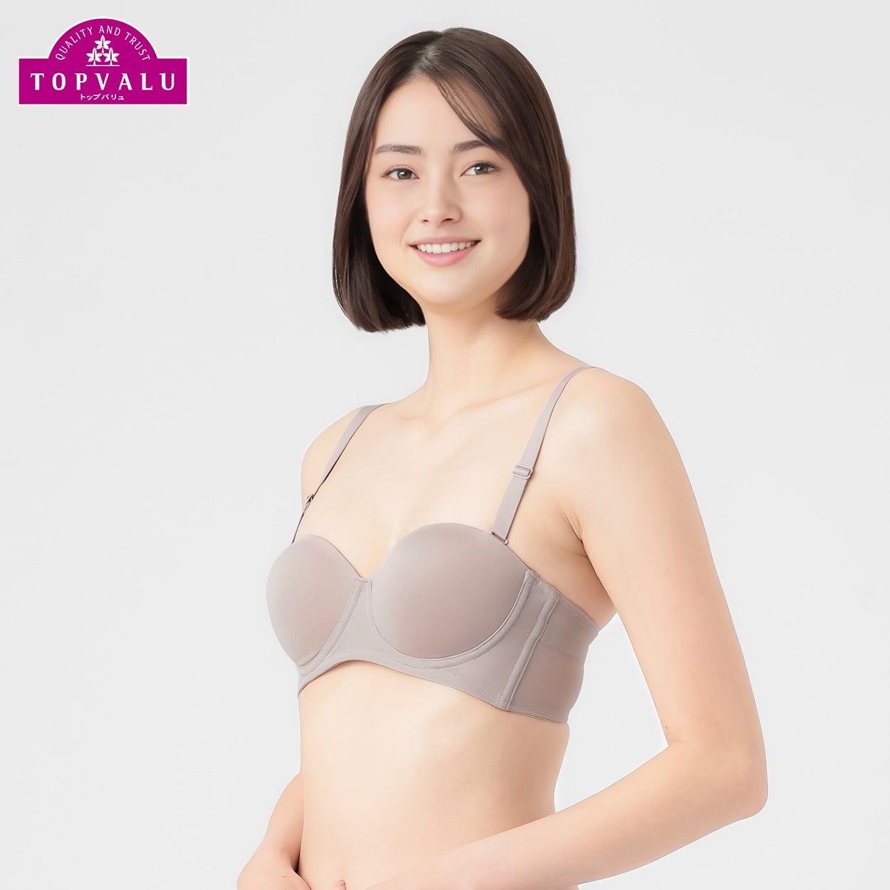 2wayハーフカップワイヤーブラ レディス トップバリュ Mirai Beauty(ミライビューティ)(Ａベ－ジュ-D80)
