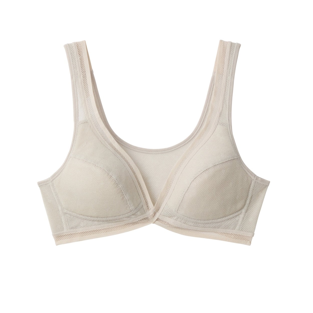 GUNZE(グンゼ) ノンワイヤーブラジャー 抜群の通気性 クールマジック レディス(ウスグレー-M)