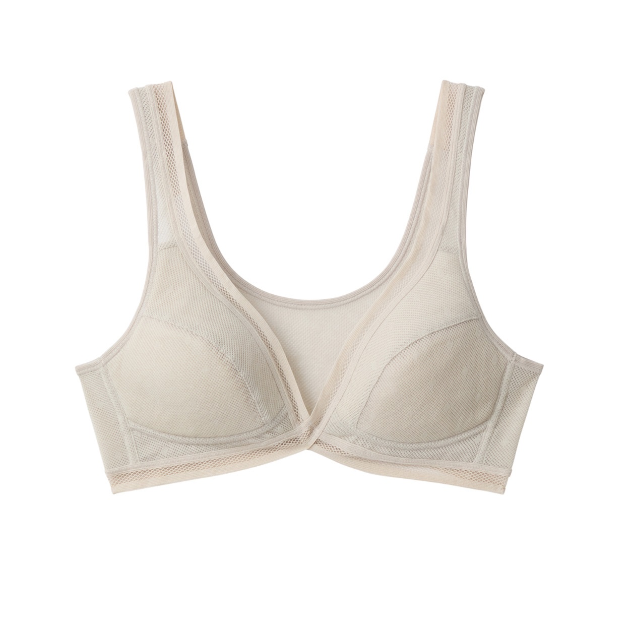 GUNZE(グンゼ) ノンワイヤーブラジャー 抜群の通気性 クールマジック レディス(ウスグレー-LL)