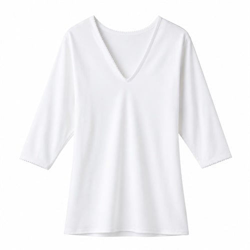 GUNZE(グンゼ) V首7分袖インナー レディス(シロ-S)