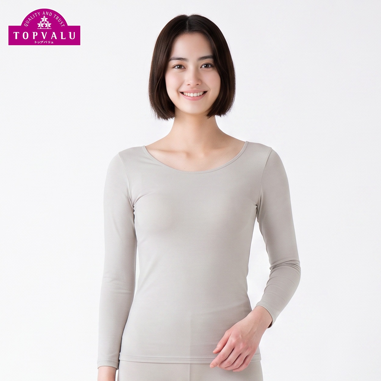 WARM 8分袖 レディス トップバリュ PEACE FIT(ピースフィット)(Ａベ－ジュ-2XL)