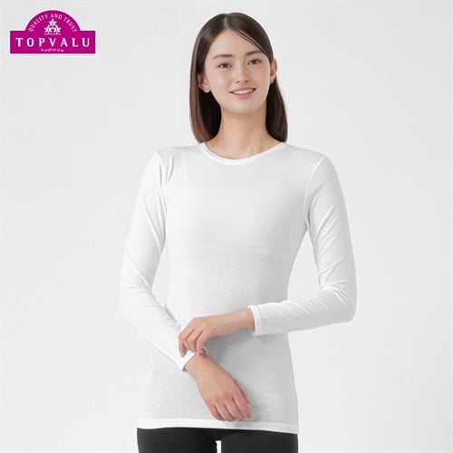 WARMコットンブレンドストレッチ 長袖Tシャツ レディス トップバリュ PEACE FIT(ピースフィット)