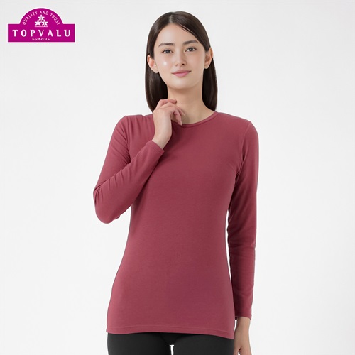 WARMコットンブレンドストレッチ 長袖Tシャツ レディス トップバリュ PEACE FIT(ピースフィット)(Ａアカ-M)